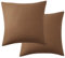 Bedsure Kissenbezug 80x80 Baumwolle 2er Set - Kopfkissenbezug 80x80, Kissenbezüge 2 Teilig mit Reißverschluss, Oeko-TEX, Kissenhülle für Bett Sofa, Nussöl Braun