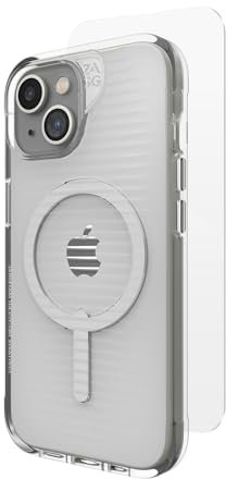 ZAGG Luxe Snap & Glass 360 Graphene-Reinforced Case with Tempered Glass Screen Protector for iPhone 13, 14 and 15 [6.1-Inch], MagSafe Compatible, Anti-Yellowing, Shockproof Back Cover (Transparent)