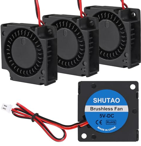 Shutao 4PCS 30mm Blower Fan 3010 5V 3D Printer Cooling Fan 30mm x 10mm Bearing Turbo Cooling Fan with 2 Pin Terminal