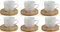 EDITACASA - set tazzine da caffè in ceramica con piattino in bamboo capinza 80 cl - stile scabby chic moderno.
