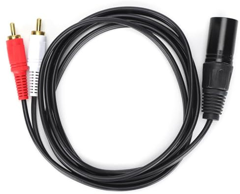 XLR to RCA Cable - Balanced Signal Microphone Connection with Dual RCA Splitter - XLR Male to RCA - Premium Microphone Cable for Studio Recording and Live Events-size1