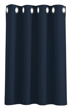 PONY DANCE Kurz Gardinen Blickdicht 1 Stück H 90 cm x B 132 cm Ösenvorhang Kinderzimmer Verdunkelungsvorhang Dunkelblau Küchengardinen mit Ösen Thermovorhang Hitzeschutz
