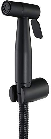 AMHIL Bidet-Wasserhahn, Messing-Handbrause, Bidet, Douche, Spray, Toilette, Shattaf-Sprayer, Chrom (Color : Noir)