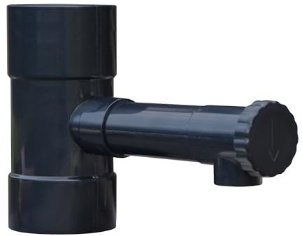 Jardibric - Raccord PVC Récupérateur d'Eau pour Descente de Gouttière - À Fixer sur Gouttière Ø80 mm - Sortie Ø35 mm - Optimisez votre Système de Récupération des Eaux de Pluie (Noir)