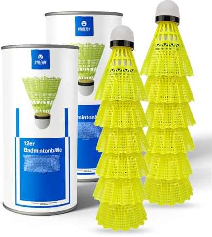 ATHLEJOY Badminton Federbälle - Training und Wettkampf - Badmintonbälle für den Einsatz im Freien und in der Halle