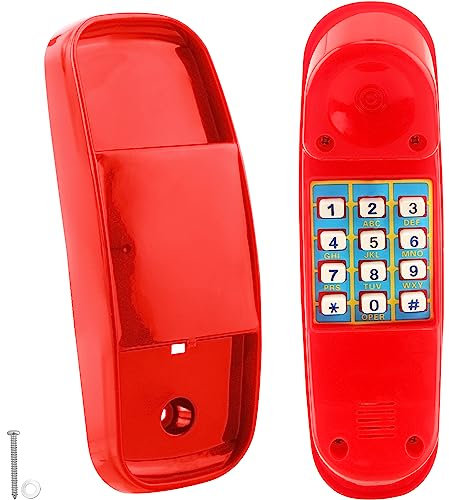 Haconba Swingset Phone Toys Playground Phone Pretend Treehouse Telephone Toy with Numeric Key for Outdoor Playground Jungle Gym Accessories (Red)