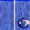 Tinsel Curtain - 2pcs 3.2ft x 6.5ft Tinsel Curtains Pastel Foils Fringe Party Decoration Background Door Curtains Hanging Streamers for Birthday Child School Party (Blue)