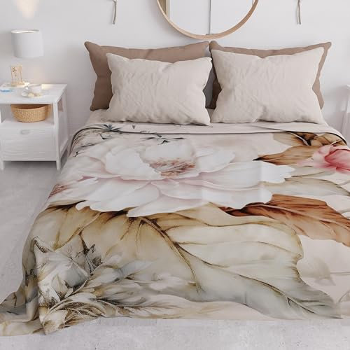 PETTI Artigiani Italiani - Copriletto Singolo Primavera Estate, Coperta Leggera Singola, Lenzuola Copriletto, Vintage Flower 100% Made in Italy