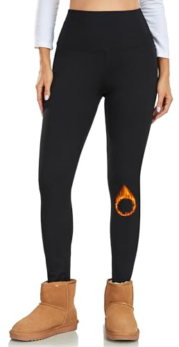 Opssaker Thermo Leggings Damen Gefüttert High Waist Fleece Leggings Damen Warm Thermohose Plüsch Leggins Blickdicht Strumpfhose Winter