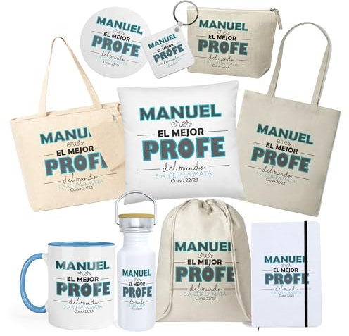 Kembilove Pack regalo profesor infantil | Pack regalo profesor | Regalos para profesores de infantil | Taza personalizada | Regalos para profesores