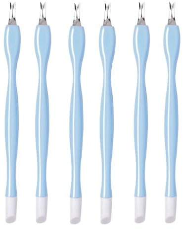 Empujador de Cutícula, 6 Pcs Cortacutículas, Tenedor de Cutícula de Acero Inoxidable, Empujador Epidérmico de Doble Punta, Para la Manicura y la Eliminación de las Cutículas