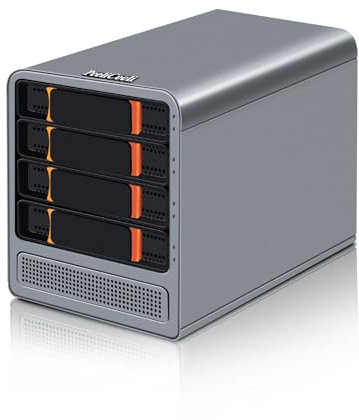 PeeliCeeli NAS 4 Bay N100 Mini PC, Network Storage Server, 12th Gen Quad Core CPU, 32GB DDR5 RAM M.2 NVME 2TB SSD, 2 × i226V 2.5GbE Port, SPK/MIC, 3-in-1 4Bay NAS Computer