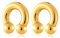 Longbeauty 1 Paar Ohr Gewichte Ohrhänger Flesh Tunnel Plug Creolen Albert Hoop Hufeisen Klemmkugelring Kugel Barbell Ohrpiercing, Stil B, Gold, 0G (8mm)
