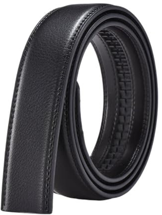 WENH 35mm Breite Gürtel Ohne Schnalle 140cm 150cm Plus Größe Extra Lange Männer Gürtel Strap for Automatische Schnalle Schwarz(140cm)