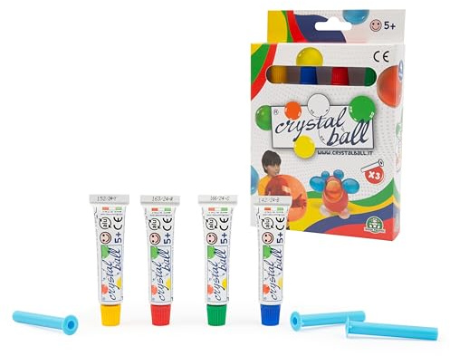Giochi Preziosi Crystal Ball – Packung mit 4 magischen Blasen, kreatives Spielzeug für Kinder, hinterlässt Keine Flecken, geeignet zum Spielen zu Hause, für Kinder ab 5 Jahren