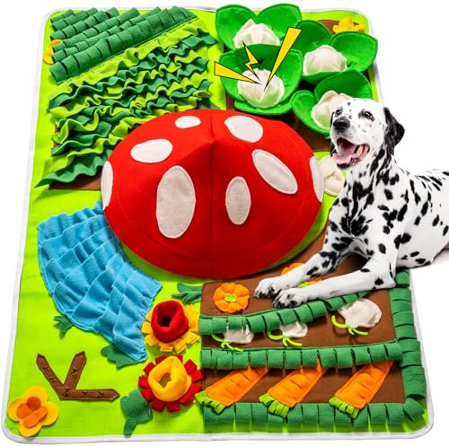 MEWOOFUN Schnüffelmatte für Hunde, schnüffelteppich Hund große Rassen mit Quietschen 100X70CM - Interaktive Hundematte abnehmbare Schnüffelmatte für Langeweile und geistige Stimulation