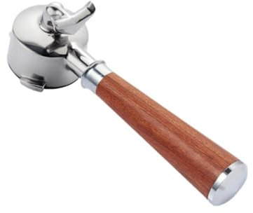 Fenteer Kaffeemaschine Bodenloser Siebträger 54mm Edelstahl Espresso Siebträger für Kaffeemaschine zu Hause,Brauner, 54 x 230 mm