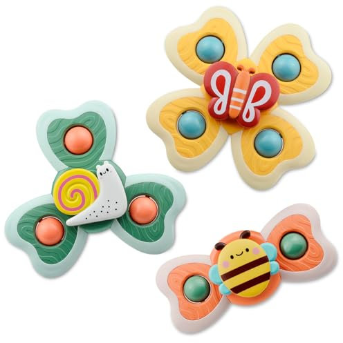 Baby Spinners with Suction Cups, Fidget toy with Animatronic 3D Design for Kids and Toddlers (forest)
