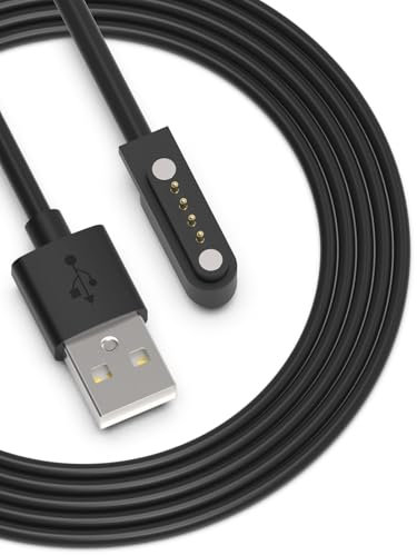 Haiyistar Magnétique USB Câble Smartwatch connectée Chargeur pour Montre, 5W Universel 4-pin 7.62mm Chargeur Câble pour Accessoires de Montre Intelligente