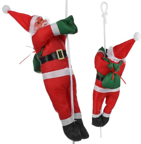 BESPORTBLE 100cm Weihnachtsmann Auf Leiter Kletternder Weihnachtsmann Aussen Klettern Nikolaus Hängender Weihnachtsmann Weihnachtsanhänger, Hängendes Party-