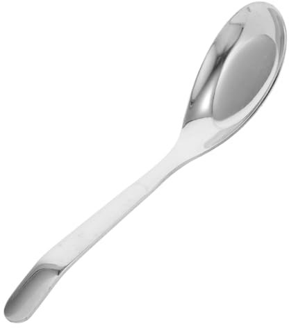 SHOWERORO Cuchara De Acero Inoxidable De Fondo Plano Cucharas Para Sopa Asiáticas Utensilios Para Servir Bufés Coreanas Para Guisos