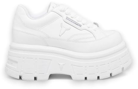 Windsorsmith Damen-Sneaker mit Plateausohle aus klobigem Leder in Weiß – Swerve