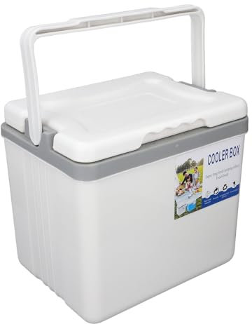 Isolierte tragbare Kühlbox, 6 l Kühlbox, Camping-Kühlbox, isolierte Hartkühler-Lunchbox mit Eisspeicher und robusten Griffen für frische Lebensmittel und kühle Getränke (Weiß)