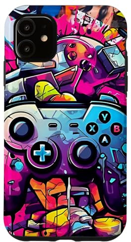 Hülle für iPhone 11 Graffiti Gamer Ästhetische Grafik Gaming Videospiele Jungen