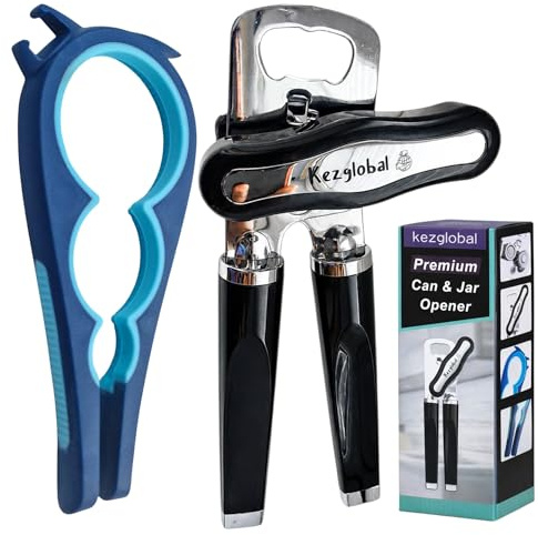 Can Opener, Tin Opener, Heavy Duty Stainless Steel openers, multifuctional Hand held Easy and Safety, Can Opener Manual,Jar Opener arthriti Hand, Bottle Opener, Beer Opener, Jar openers Seniors.