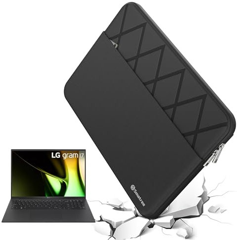 Smatree Housse de protection pour ordinateur portable LG gram 17 avec poche pour accessoires, fermeture éclair YKK, design antichoc breveté (E612)