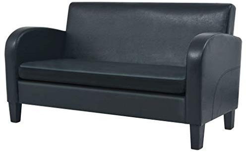Snsowed 2-Sitzer-Sofa, Schlafsofa, Schlafcouch, Sofa Bed, Sofas & Couches, Relaxsofa, Kunstleder Schwarz