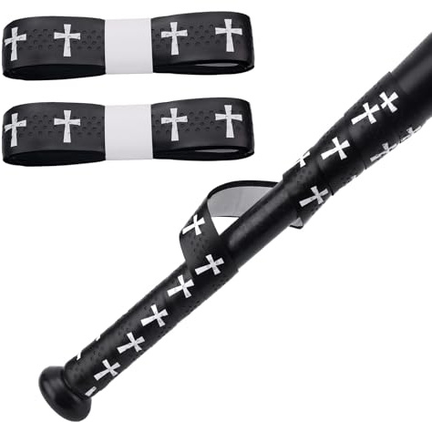 lasuroa 2stk Griffband für Baseballschläger, Vorgeschnittenes Rutschfestes Softball Overgrip Band Vollklebendes Christliches Cricketschläger Wrap für Baseball Sport Ersatzzubehör