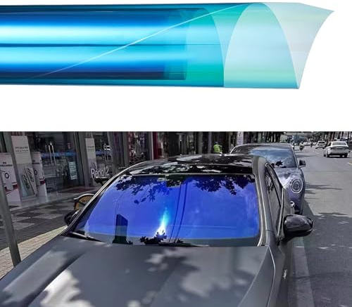 Alvorox - Car Tint Dark Blue 60% VLT, Ceramic Window Tint for Car Windshield, Automotive Solar UV Protection Film Glass Tinting Foils (100x150cm)