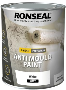 Anti Mould Paint – White Matt Emulsion for Interior Walls and Ceilings – Moisture-Resistant Finish for Bathrooms and Kitchens – 750ml
