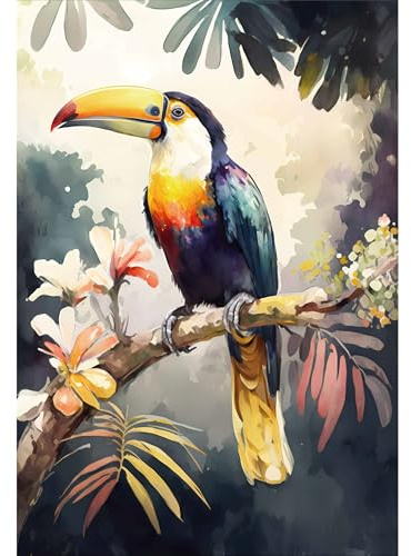 CREAFOMIFE Puzzle 1000 pièces pour Adultes Toucan (Peinture à l'huile)