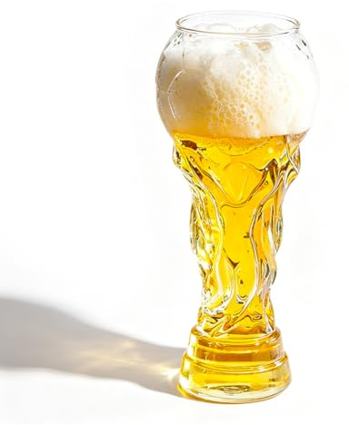 Kayuneed Jarra de cerveza de fútbol de 600 ml, Copa del Mundo 2026, jarra de cerveza Copa Mundial para observar el fútbol Creativo Hercules Jarra Vasos, Forma Trofeo Cristal Cristal para Cerveza