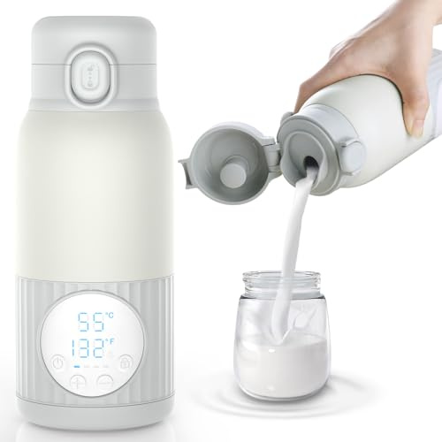 APZOKI Scaldabiberon portatile per bambini in viaggio, batteria da 380 ml