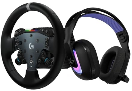 Logitech G RS50 System, 3-Piece Sim Racing Steering Wheel- base 8 Nm Direct Drive RS Hub,RS Round 11-inch + G522 LIGHTSPEED Wireless Gaming Headset, LIGHTSYNC RGB, PC & Nintendo Switch/2 - White