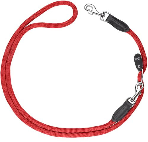 HUNTER Vario-Hundeleine FREESTYLE, Farbe: rot, stufenlos verstellbare Länge, robustes & griffiges Tau, wetterfest & pflegeleicht, perfekt für Alltag & Training, Größe: 10/200