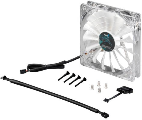 Aerocool Shark 12 cm Quad LED Fan with 15 Blade Fluid Dynamic Bearing - White