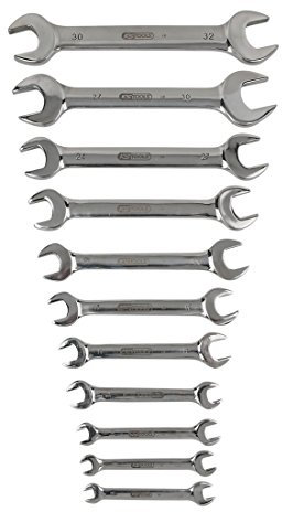 KS Tools 964.2245 EDELSTAHL Doppel-Maulschlüssel-Satz, 11-tlg., abgewinkelt