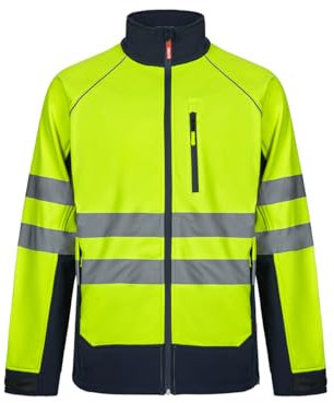 Velilla 306001, Cazadora Soft Shell Bicolor, Color Azul Marino y Amarillo Flúor, Talla XXL