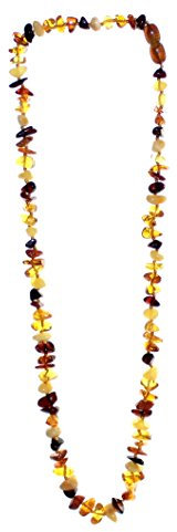 budawi® - Bernstein Kette Halskette Collier Schraubverschluss, Bernsteinkette Länge 50 cm