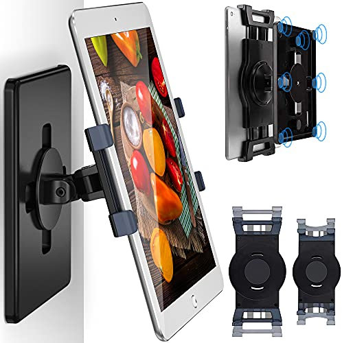 AboveTEK Soporte Magnético Universal de Pared para iPad, Abrazadera Rotatoria 360° para Tabletas de 6-13, Adhesión Fuerte en Superficies Metálicas de Armarios Pizarras Cocinas Frigoríficos y Autos