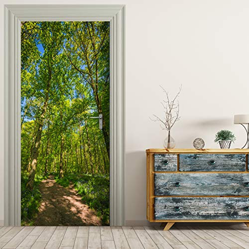 Stickerprofis Türtapete selbstklebend TürPoster - FRUEHLING SPAZIERGANG - 3D Türaufkleber Türfolie