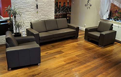 Quattro Meble Echtleder Sofagarnitur Atlanta Extra 3 er + 2 x Sessel Ledersofa Echt Leder Couchgarnitur Möbel Set große Farbauswahl !!!
