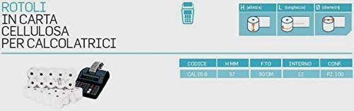 Rouleau de papier pour calculer. 57 x 60 mm, 1 x 100 pièces.
