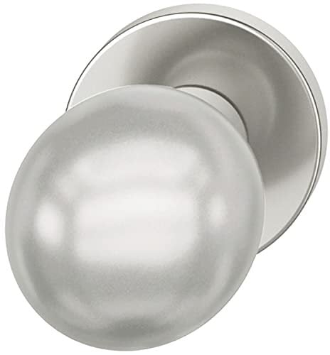 FSB 0 23 0802 03400 0105 Silber Türknauf ASL/AGL feststehender Feuerschutzbschlag nach ÖNORM, Türknopf auf Rosette rund, Alu eloxiert 23080203400