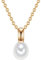 Valero Pearls Damen-Kette Sterling Silber 925 gelbvergoldet Süßwasser-Zuchtperlen - Halskette Frauen Gelbgold-Farben Süßwasser-perle