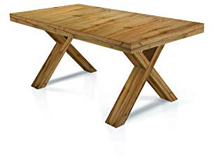 KONTE.DESIGN Tavolo GALLIPOLI allungabile in legno, finituravRovere Nodato, gambe ad X, 180 x 100 cm - 480 x 100 cm, 22 Posti